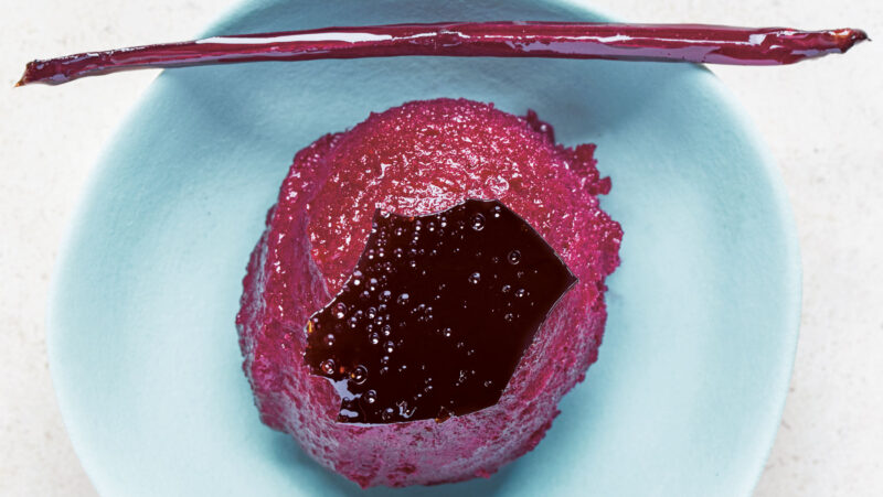 Blood red beetroot sorbet