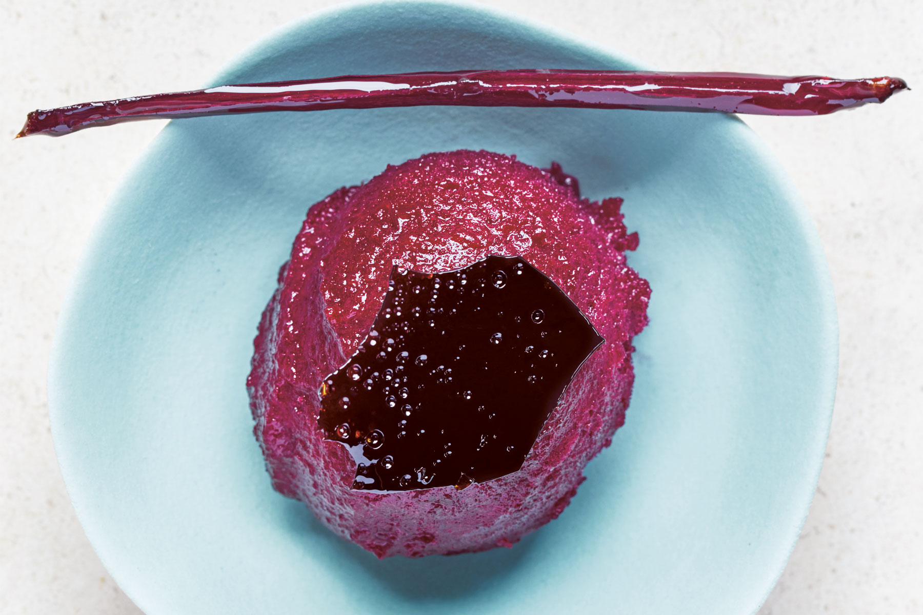 Blood red beetroot sorbet