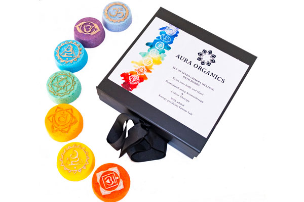 Yoga Christmas Gifts Chakra bath bomb