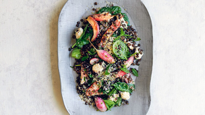 French Lentils with Roasted Radishes