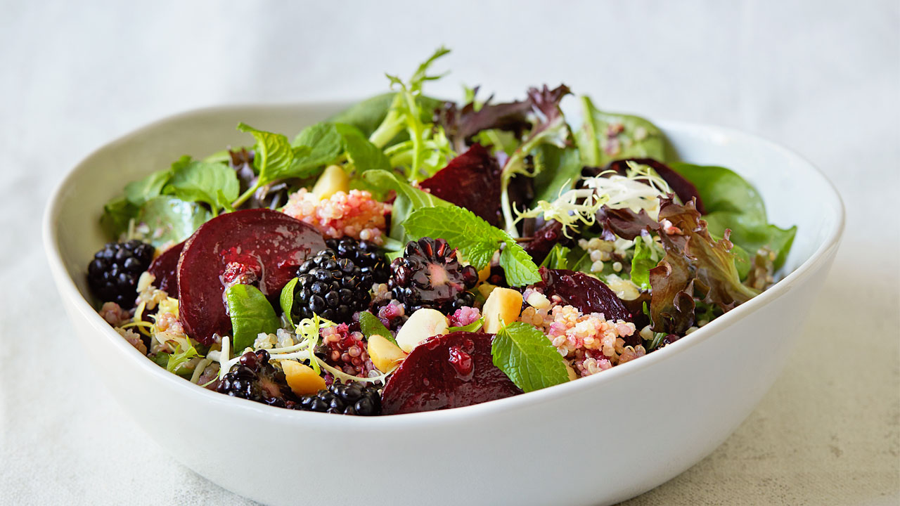 Roasted Beet Salad with blackberry Vinaigrette