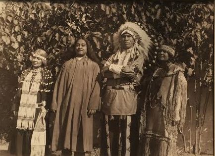 Swami Paramahansa Yogananda with Native Americans