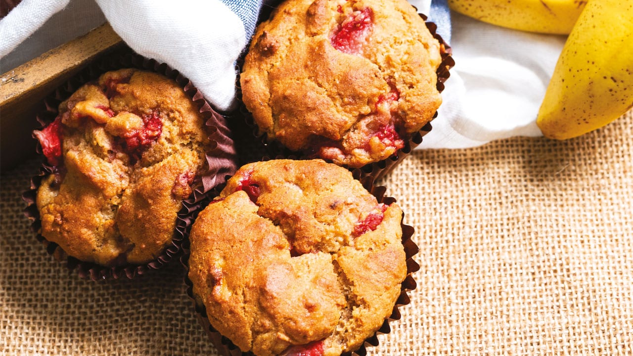 Strawberry Bakewell Muffins