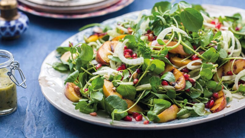 Watercress, Pickled Peach And Fennel Salad