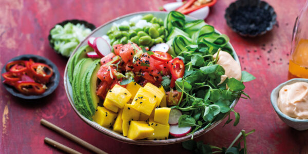 Watercress and Watermelon Poké Bowl