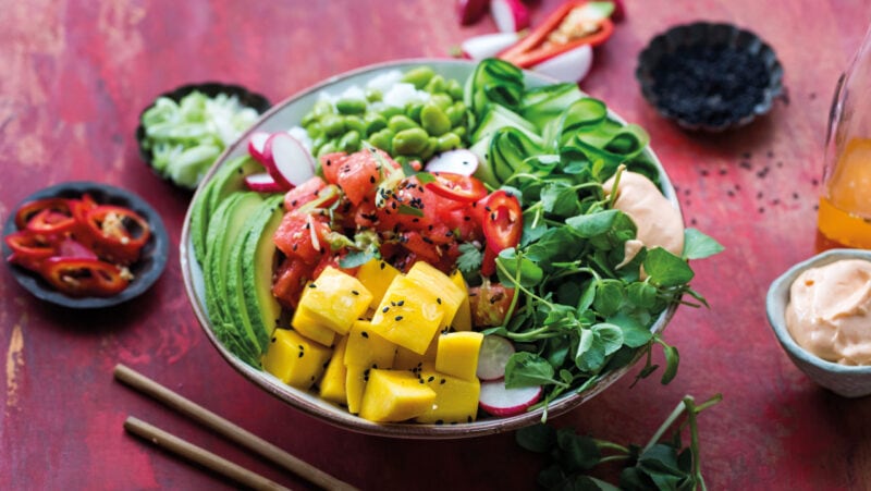 Watercress and Watermelon Poké Bowl