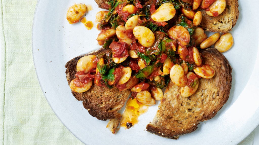 Smoky Beans & Greens On Toast Om Yoga Magazine