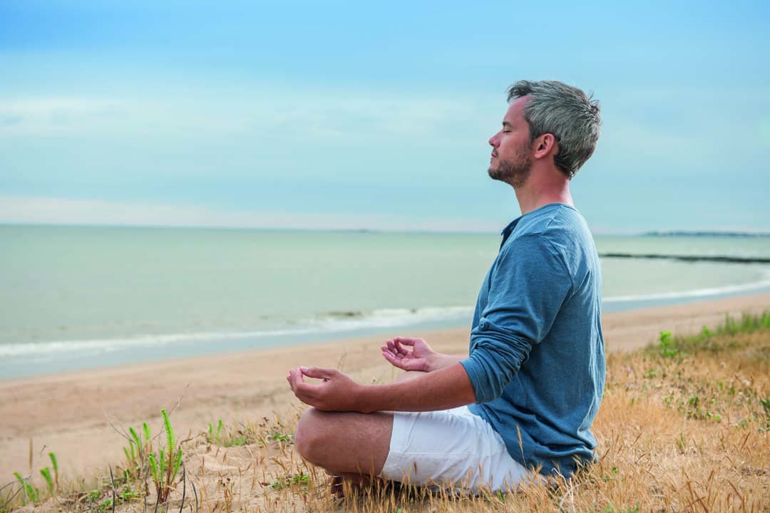 He,Is,Meditating,With,His,Hands,Turn,Up,To,The Living the quiet life