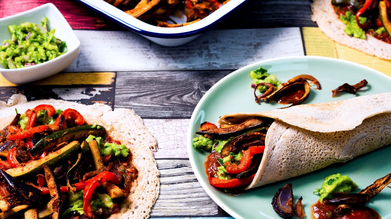 Vegetable Fajitas with Buckwheat Wraps