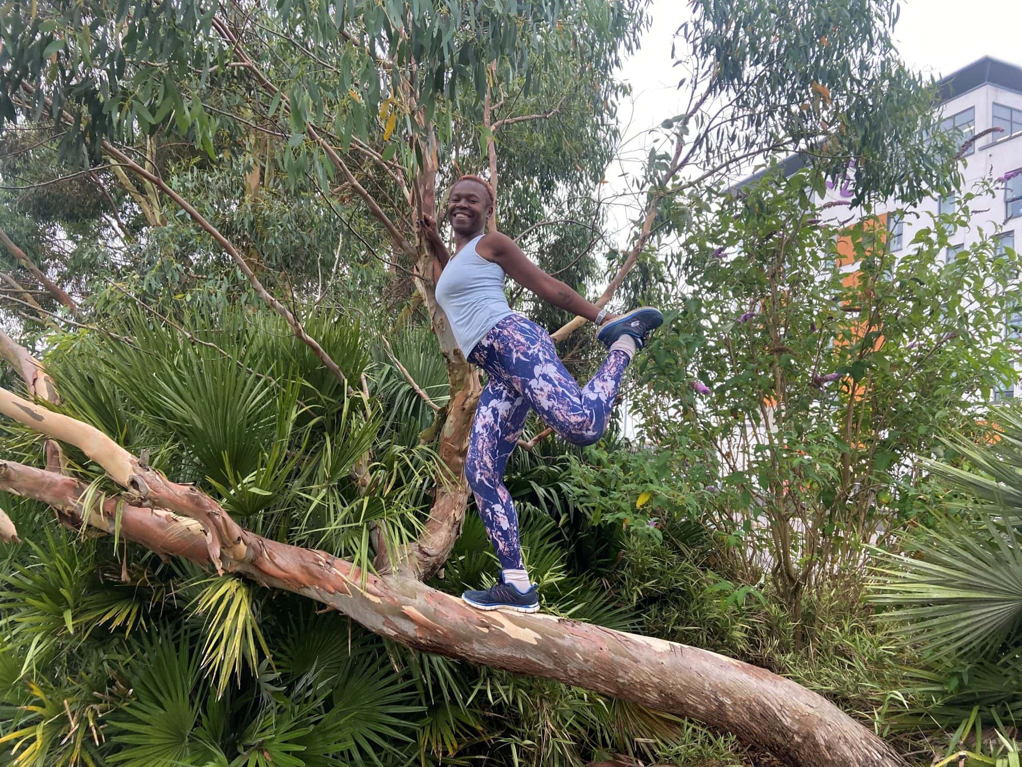 Jackie Ngu - yoga in a tree