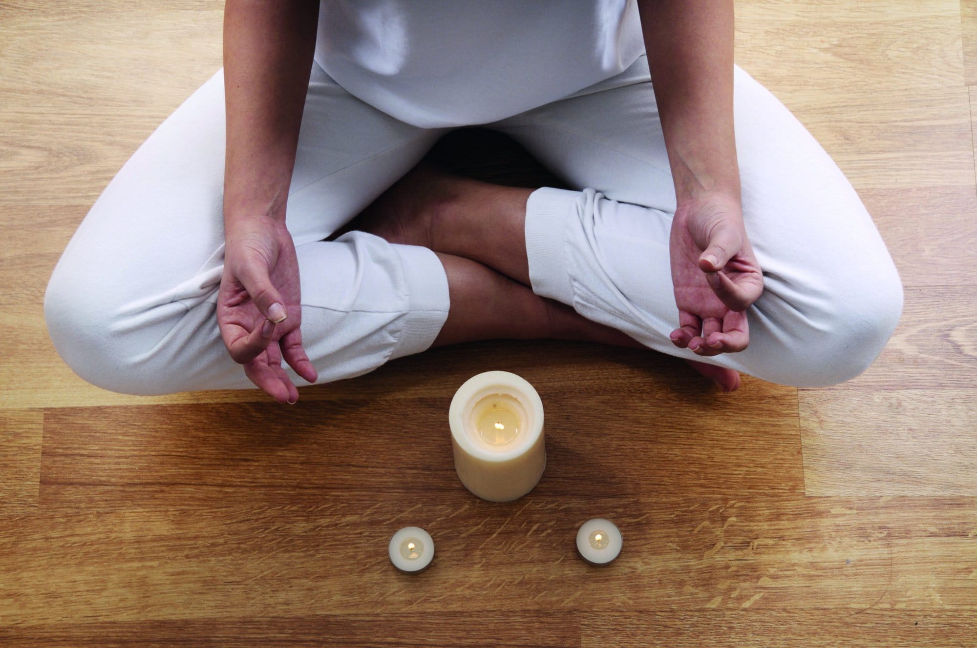 yoga and meditation of young woman in indoor