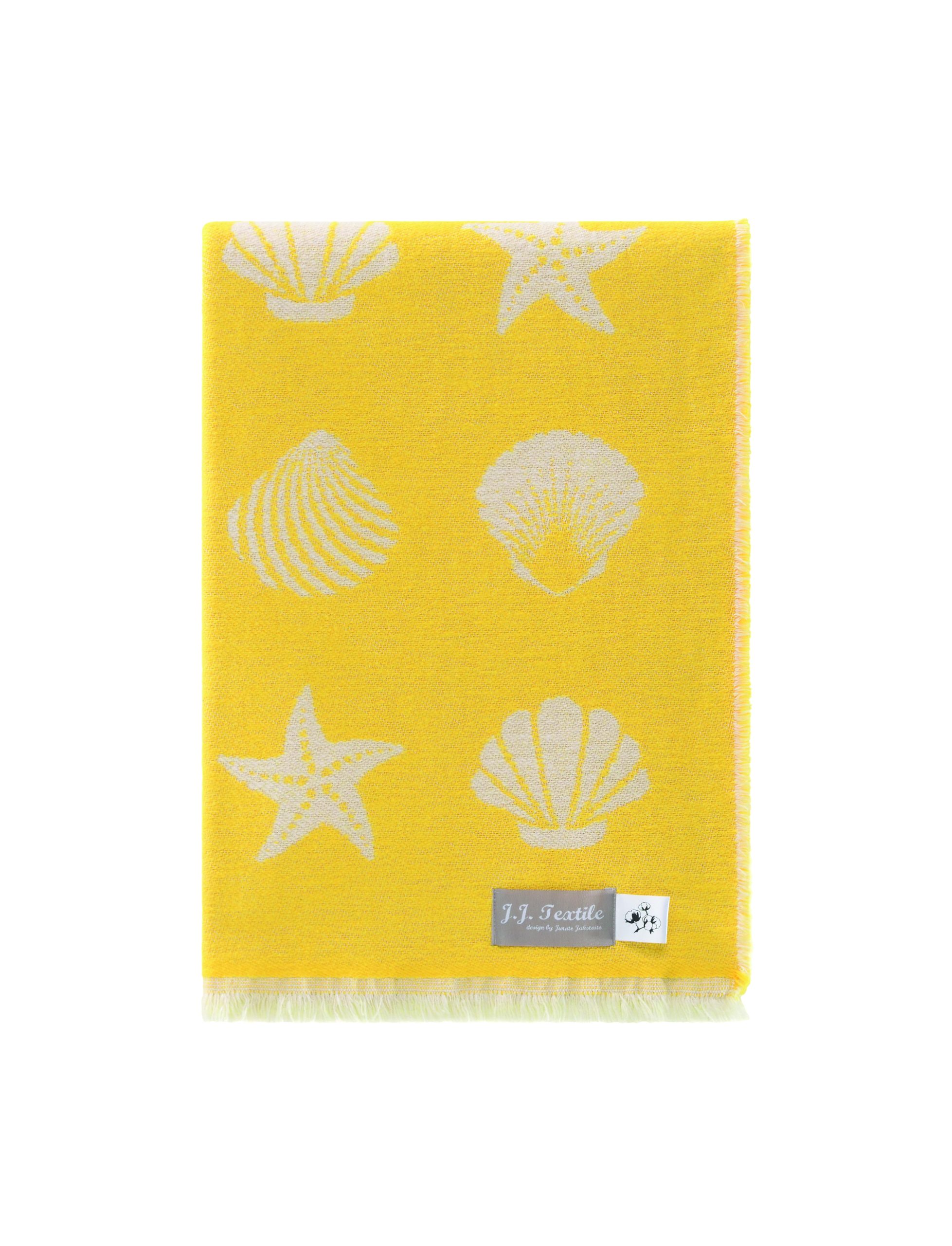 Yellow Seashells Pure Cotton Throw