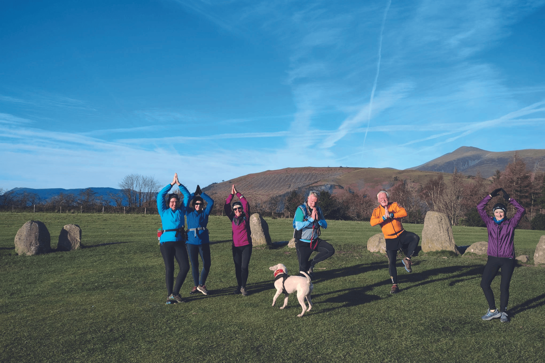 Debra and friends at Castlerigg Stone Circle, Lake District