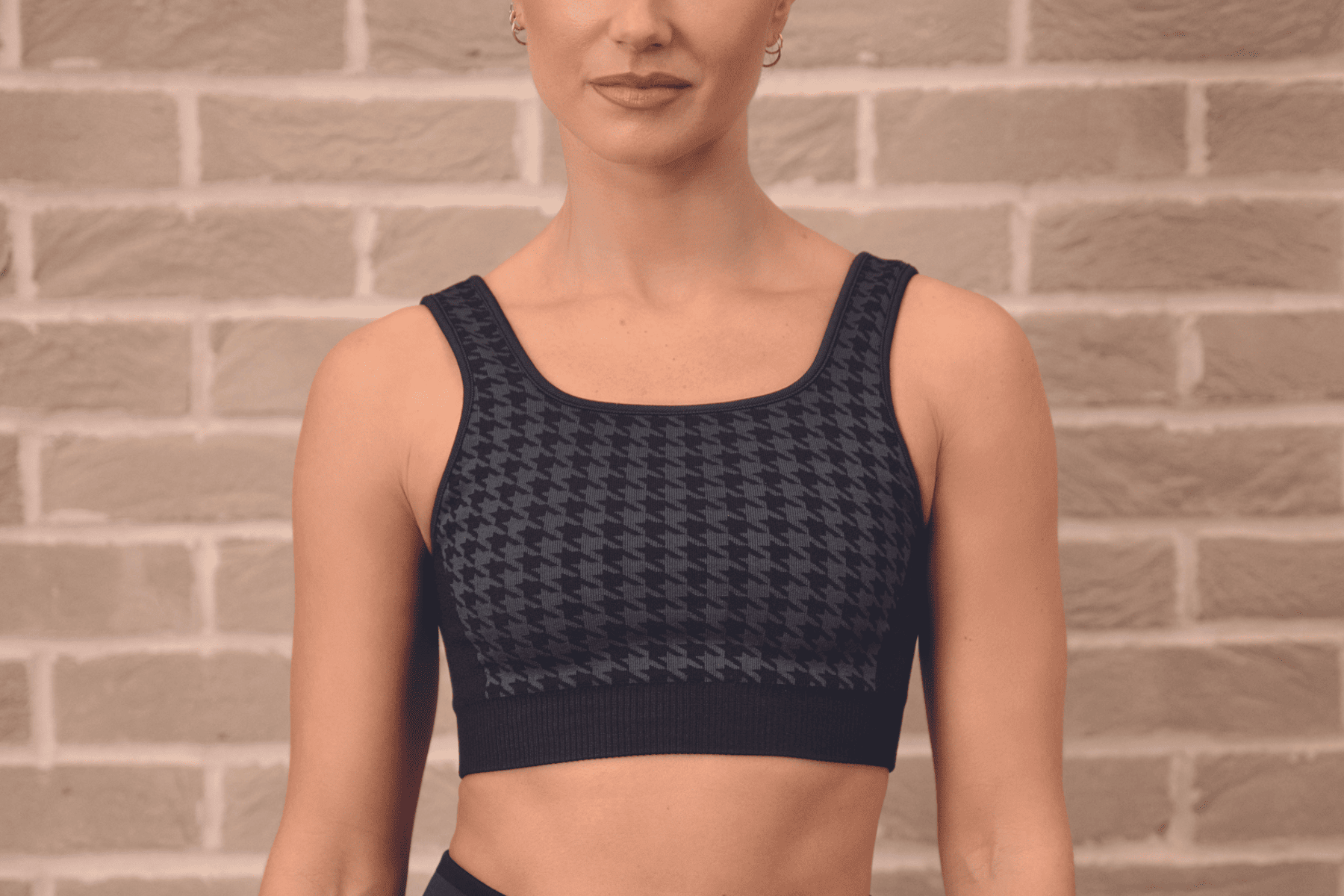 Houndstooth Cropped Bra Top