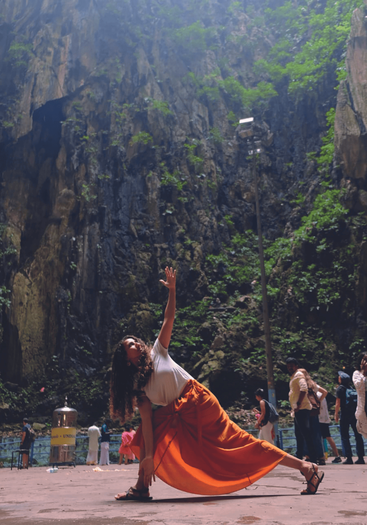 Sally Talal at the Batu Caves, Malaysia
