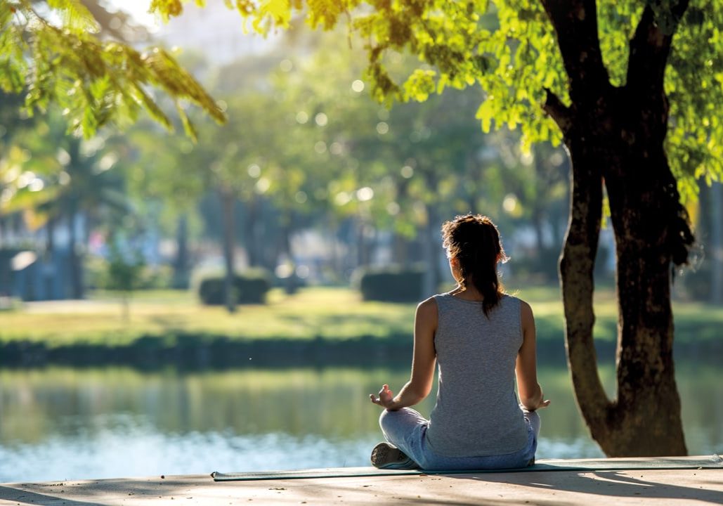 Beautiful,Woman,Practicing,Yoga,Waterfront,In,The,Park. The joy of stillness